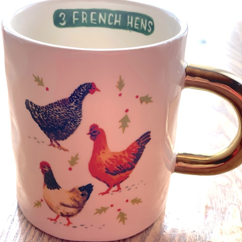 Magenta 3 French Hens Mug Coffee Cup